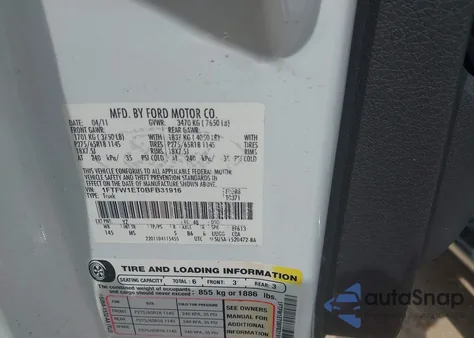 2011 Ford F-150 Xlt from USA, damaged, VIN 1FTFW1ET0BFB31916